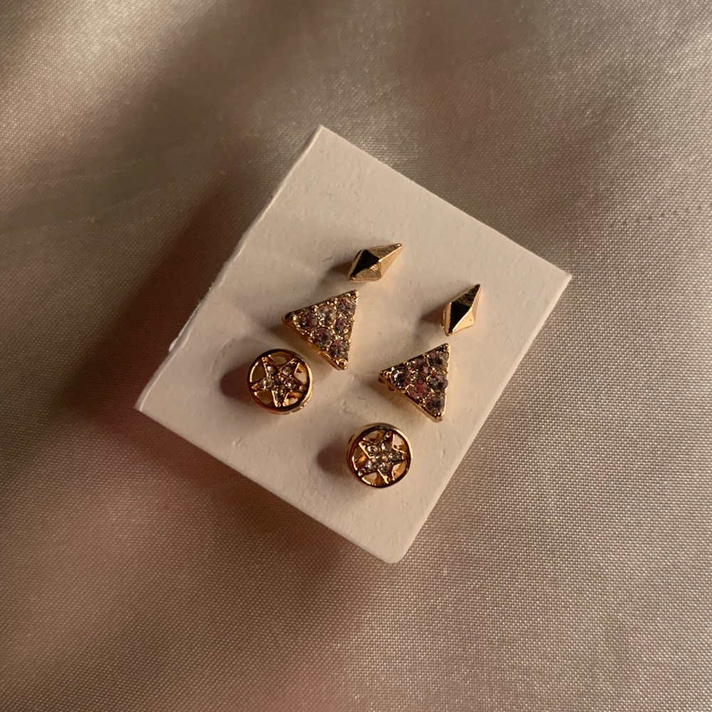 3-Pack Gold Earrings